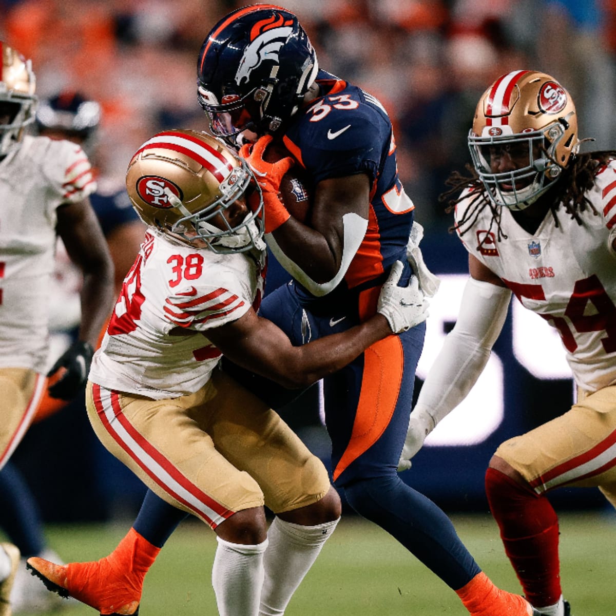 San Francisco 49ers' Deommodore Lenoir takes part in drills during