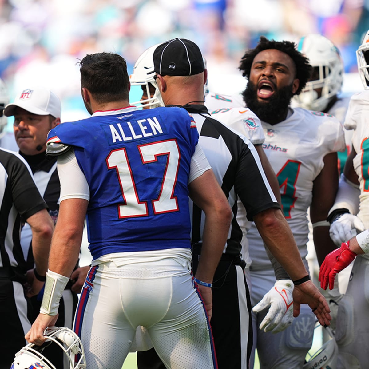 Bills' Josh Allen involved in skirmish with Dolphins' Christian Wilkins in  playoff game