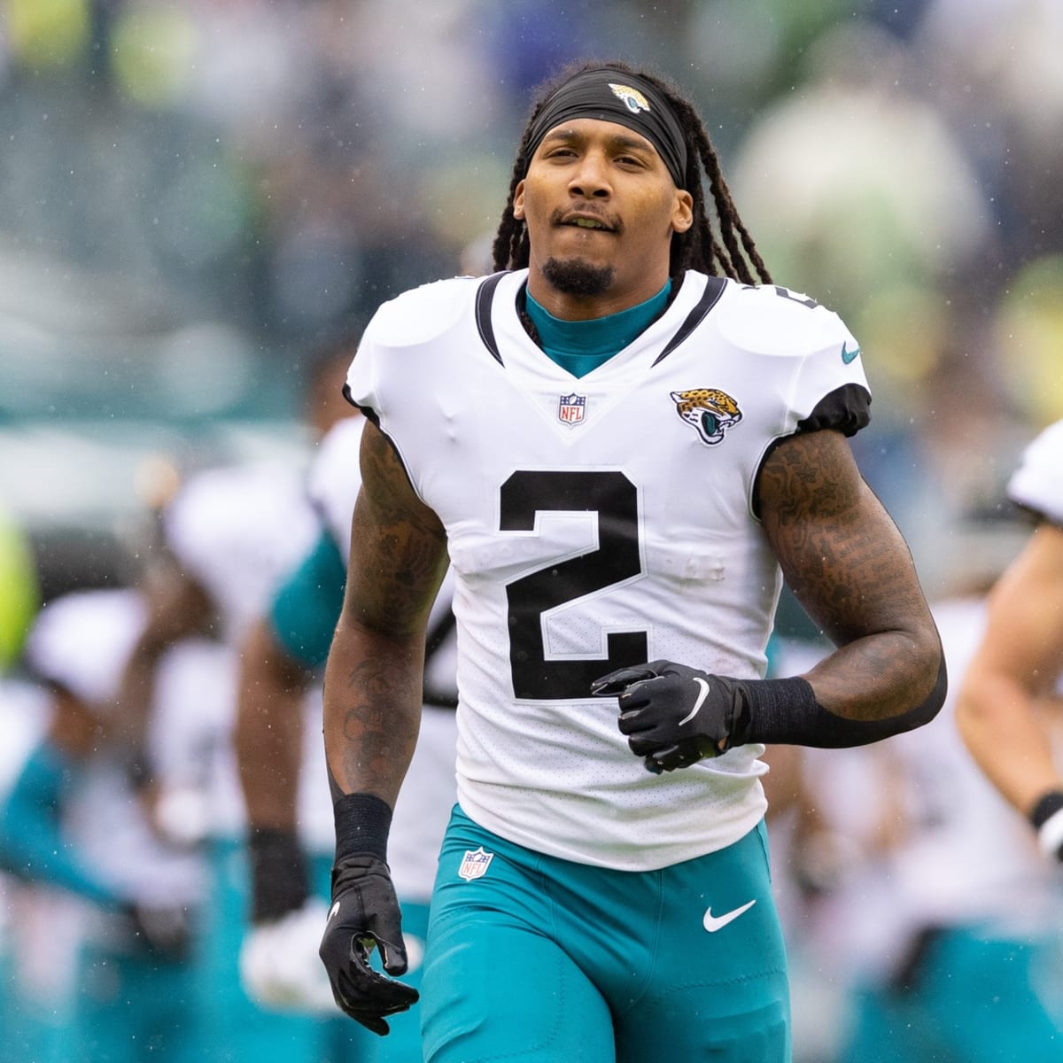 Jacksonville Jaguars Safety Rayshawn Jenkins looks on during the NFL