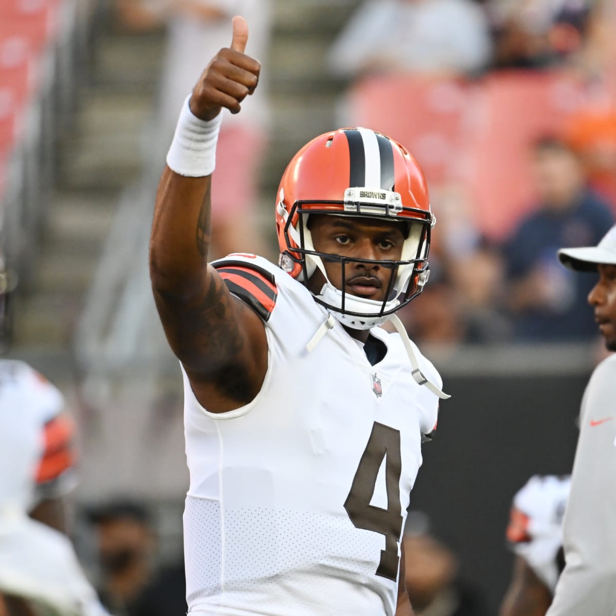 Deshaun Watson is all smiles in his return to practice with the Browns