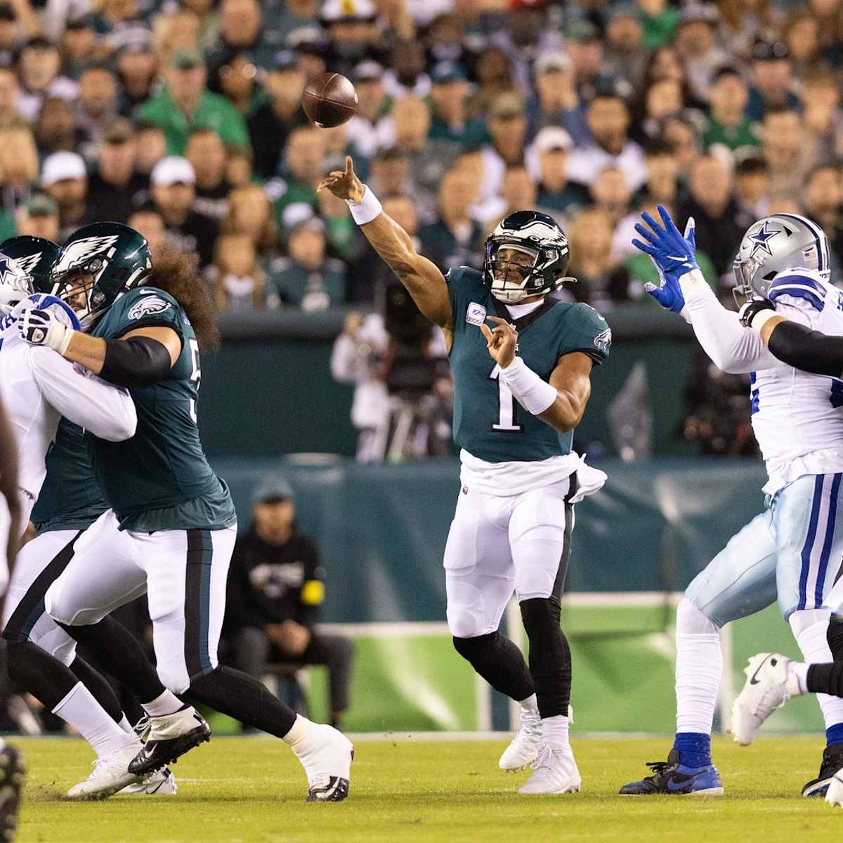 Philadelphia Eagles defensive end Chris Long (56) walks on the sidleline  during an NFL football game against the Dallas Cowboys, Sunday, Nov. 19,  2017, in Arlington, Texas. (AP Photo/Michael Ainsw …