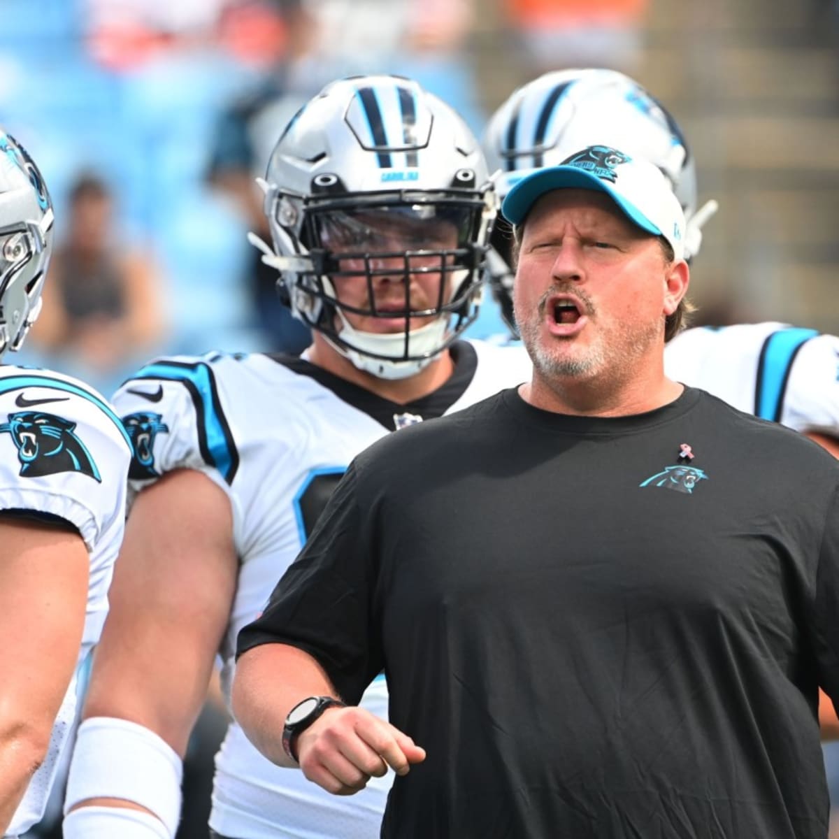 Panthers Head Coach Steve Wilks Tosses Robbie Anderson