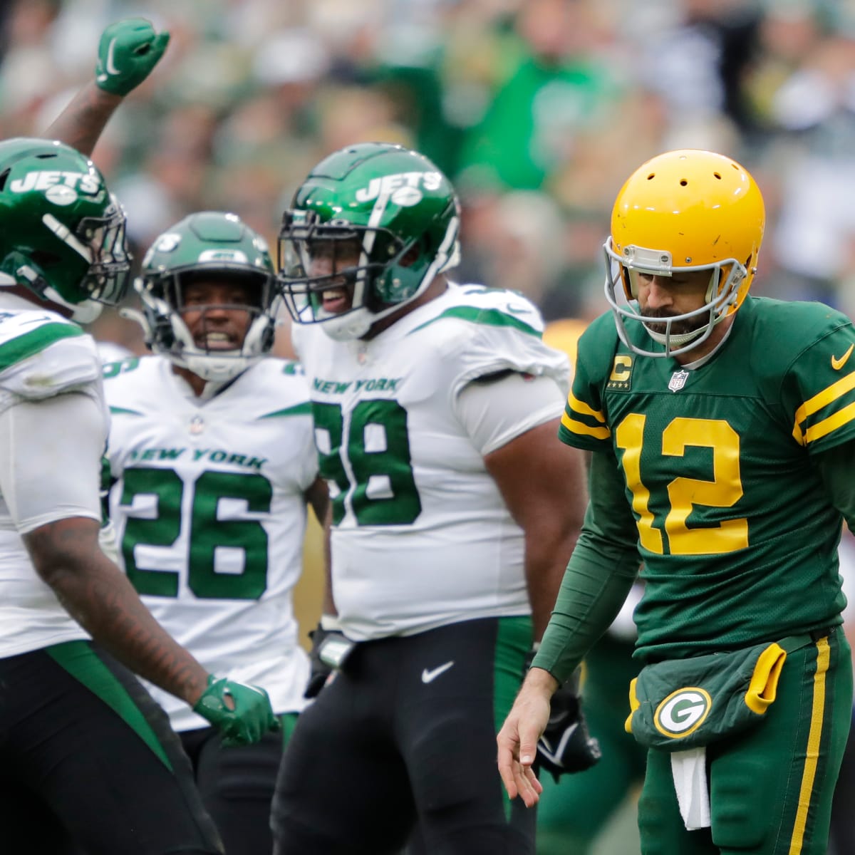 Jets sack Aaron Rodgers four times in 27-10 win over the Packers - Chicago  Sun-Times