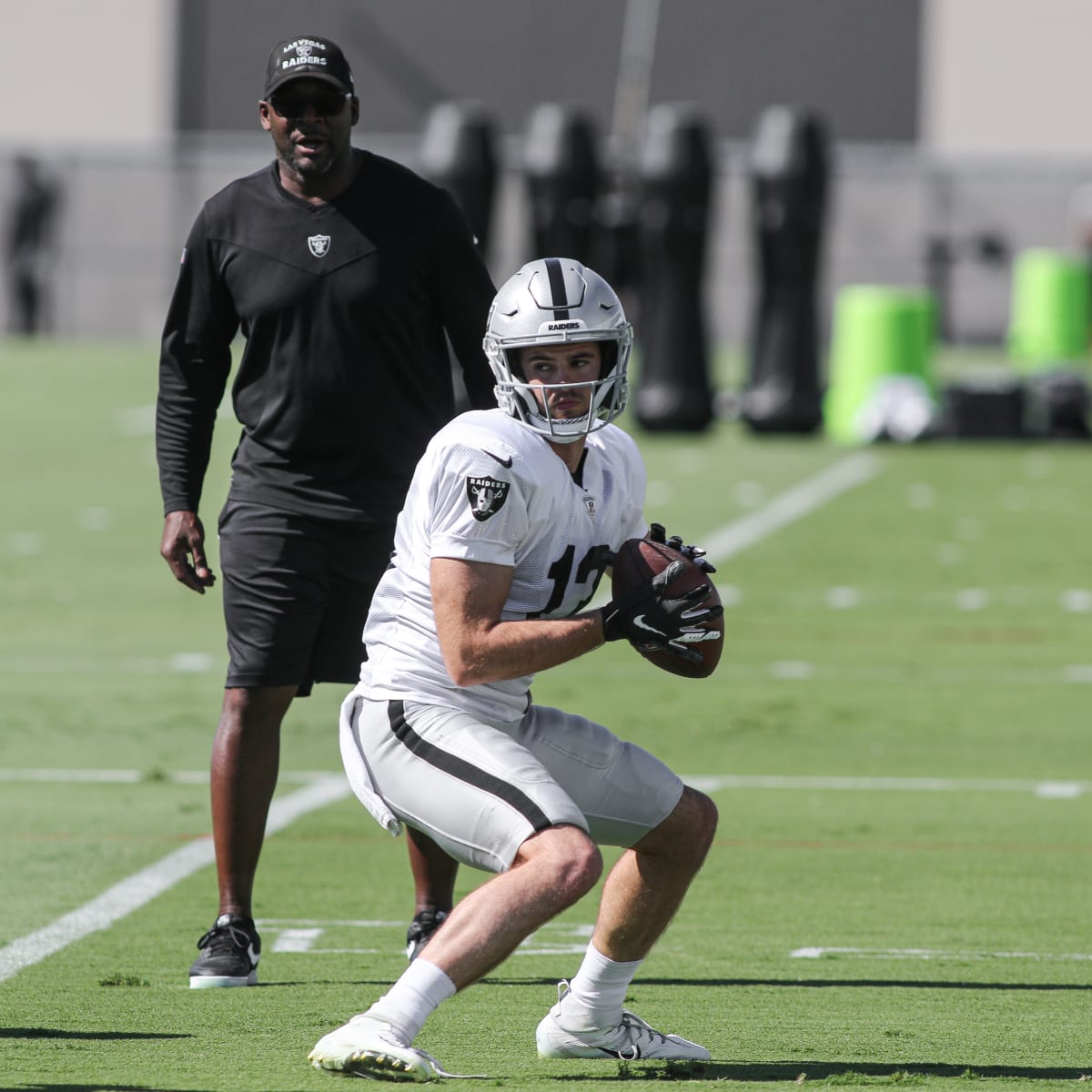 Las Vegas Raiders wide receiver Hunter Renfrow (13) warms up before an NFL  football game against the Houston Texans, Sunday, Oct. 23, 2022, in Las  Vegas. (AP Photo/John Locher Stock Photo - Alamy