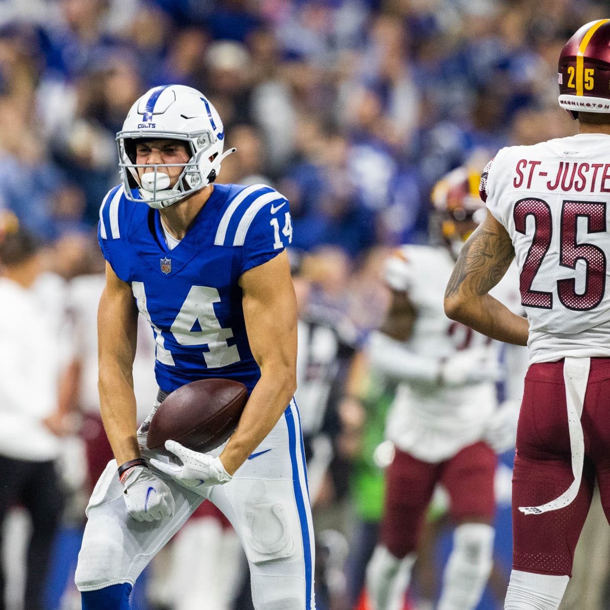 Indianapolis Colts wide receiver Alec Pierce (14) in action against the Philadelphia  Eagles during an NFL pre-season football game, Thursday, Aug. 24, 2023, in  Philadelphia. (AP Photo/Rich Schultz Stock Photo - Alamy