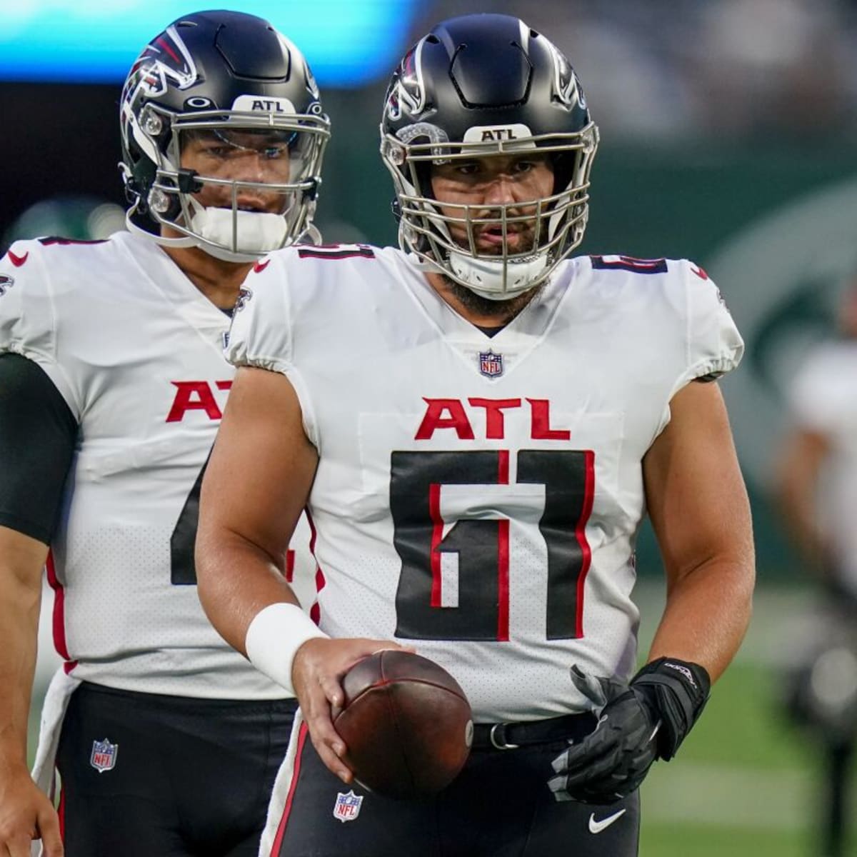 NFL Auction  Crucial Catch - Falcons Matt Henessy Game Worn Jersey  (10/10/21) Size 46