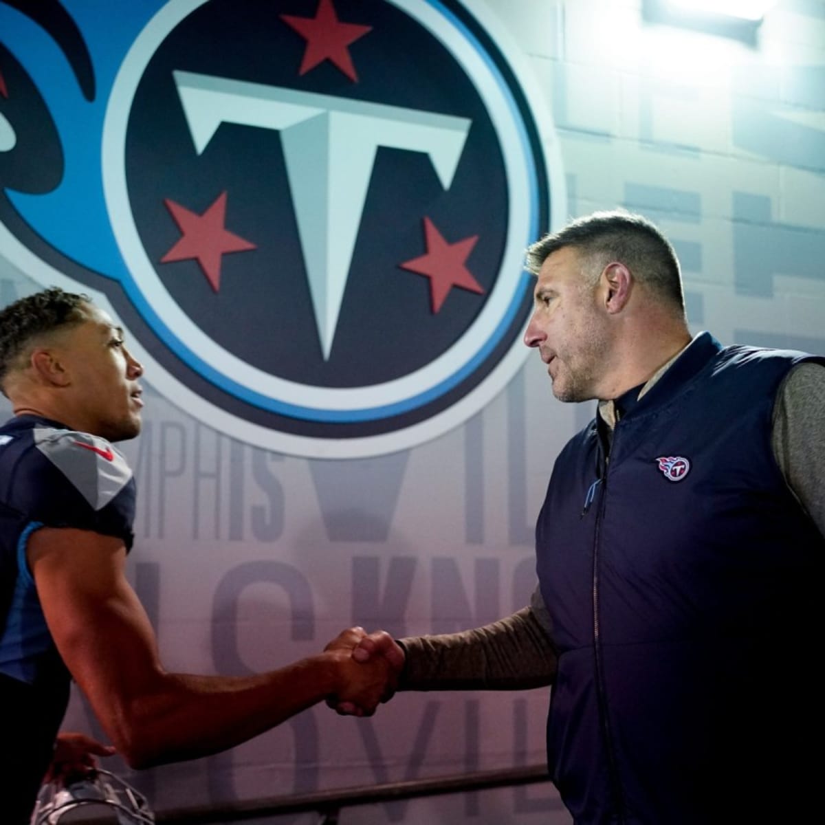 NASHVILLE, TN - SEPTEMBER 26: Tennessee Titans Wide Receiver Nick  Westbrook-Ikhine (15) celebrates his touchdown during and NFL Game between  the Indianapolis Colts and Tennessee Titans on September 26, 2021 at Nissan