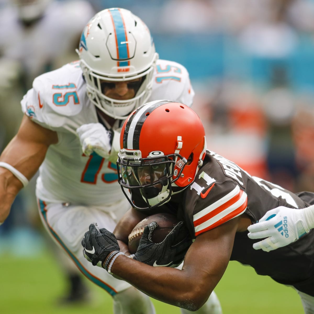 Donovan Peoples-Jones Brown Cleveland Browns Game-Used #11 Jersey vs. Miami  Dolphins on November 13