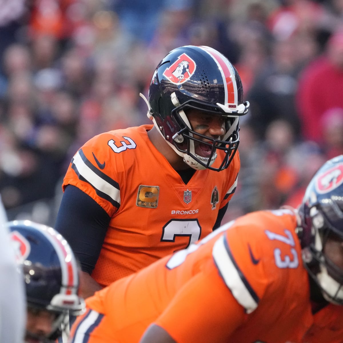 Denver Broncos guard Quinn Meinerz (77) warms up prior to an NFL football  game against the Las Vegas Raiders, Sunday, Oct. 17, 2021, in Denver. (AP  Photo/Jack Dempsey Stock Photo - Alamy