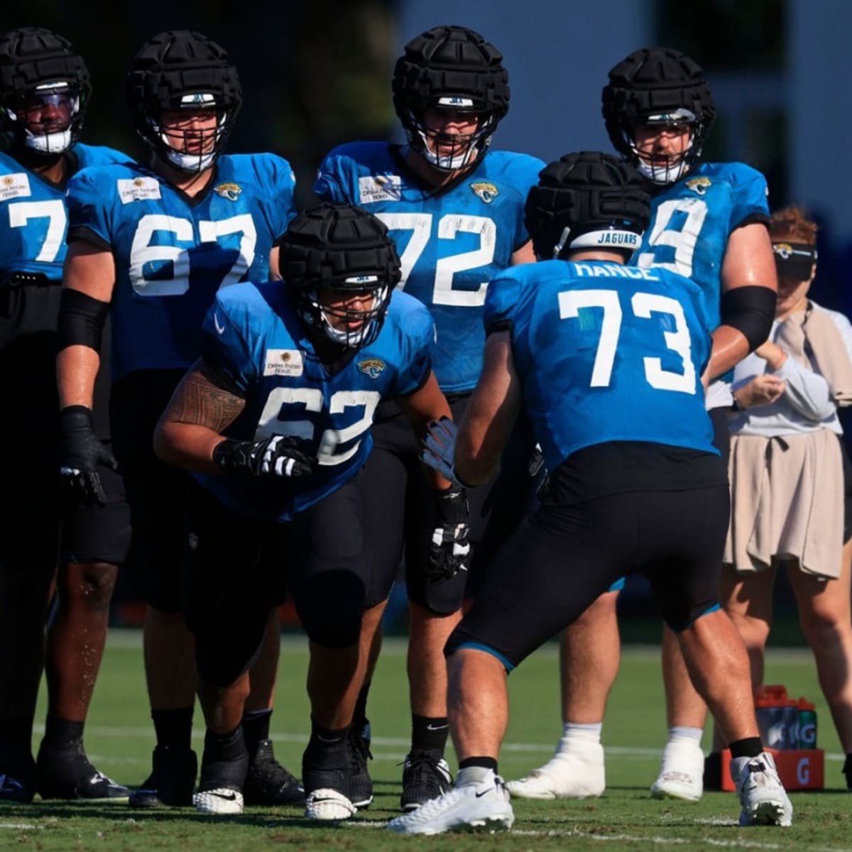 jaguars could be without foru of their five offensive line starters Sunday  vs. Cowboys