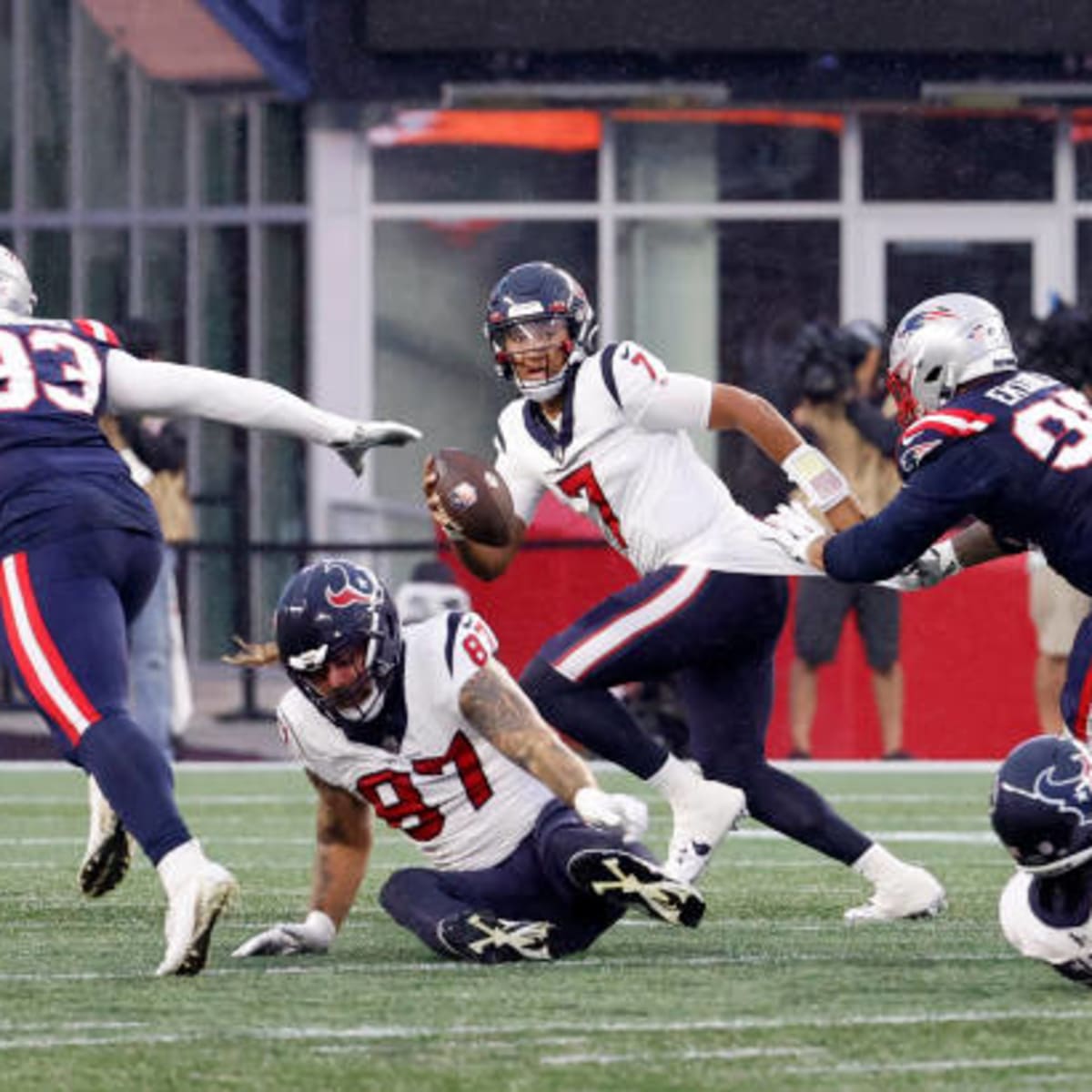 In Sunday's home win over Pittsburgh, rookie QB C.J. Stroud threw for more  than 300 yards, helped guide the Texans offense to 451 yards and stayed  interception-free in 2023.