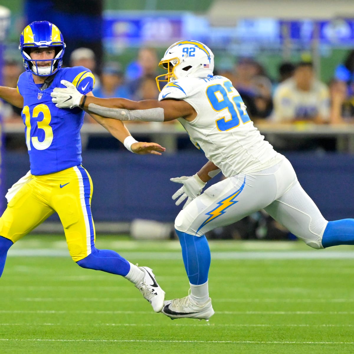 Stetson Bennett gets his first NFL action for the Rams in a 34-17 preseason  loss to the Chargers West & SoCal News - Bally Sports