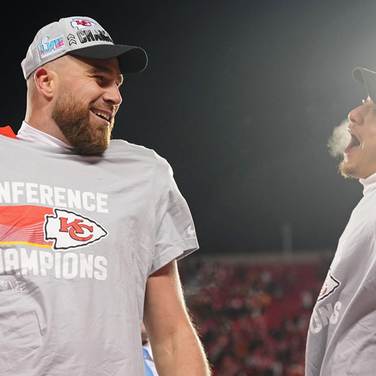 Kansas City Super Bowl 57 championship victory shirts, hats on