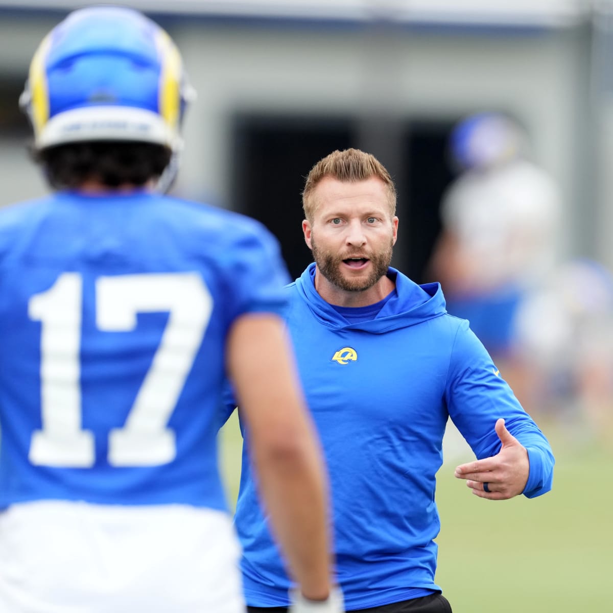 Sean McVay gives passionate victory speech, gets hug from Puka Nacua