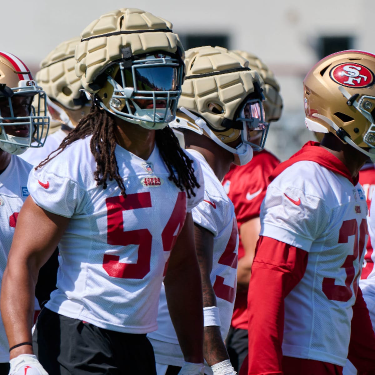 San Francisco 49ers' Tashaun Gipson Sr. takes part during the NFL team's  football training camp in Santa Clara, Calif., Wednesday, July 26, 2023.  (AP Photo/Jeff Chiu Stock Photo - Alamy