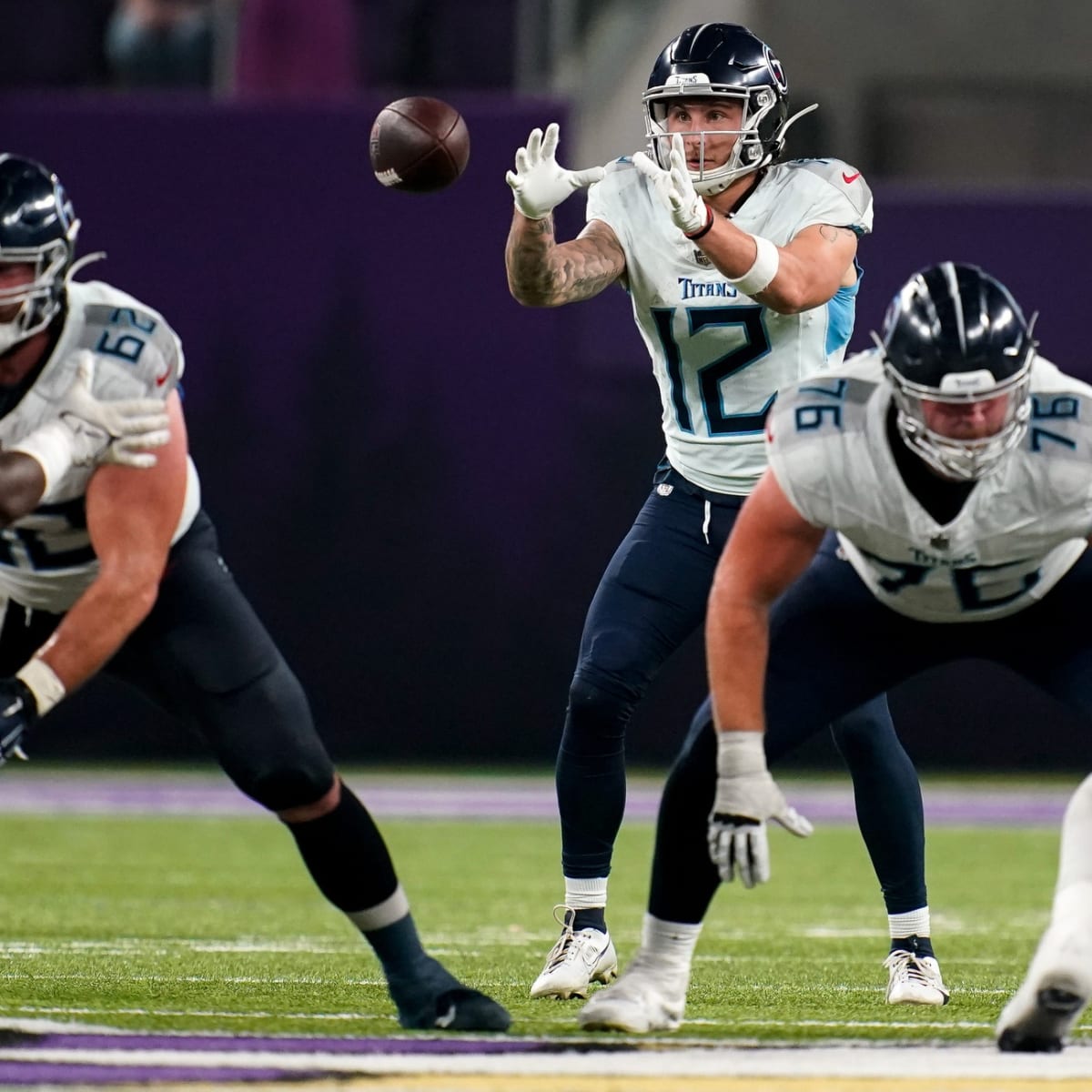 Tennessee Titans wide receiver Mason Kinsey (12) in action during