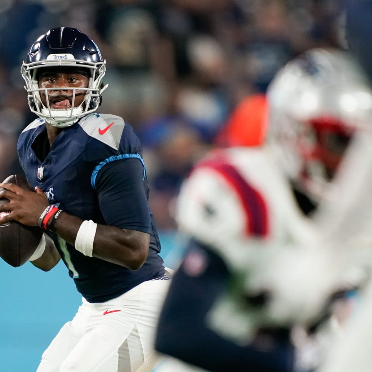 Tennessee Titans quarterback Malik Willis throws against the Kansas City  Chiefs during the first half of an NFL football game, Sunday, Nov. 6, 2022  in Kansas City, Mo. (AP Photo/Reed Hoffmann Stock