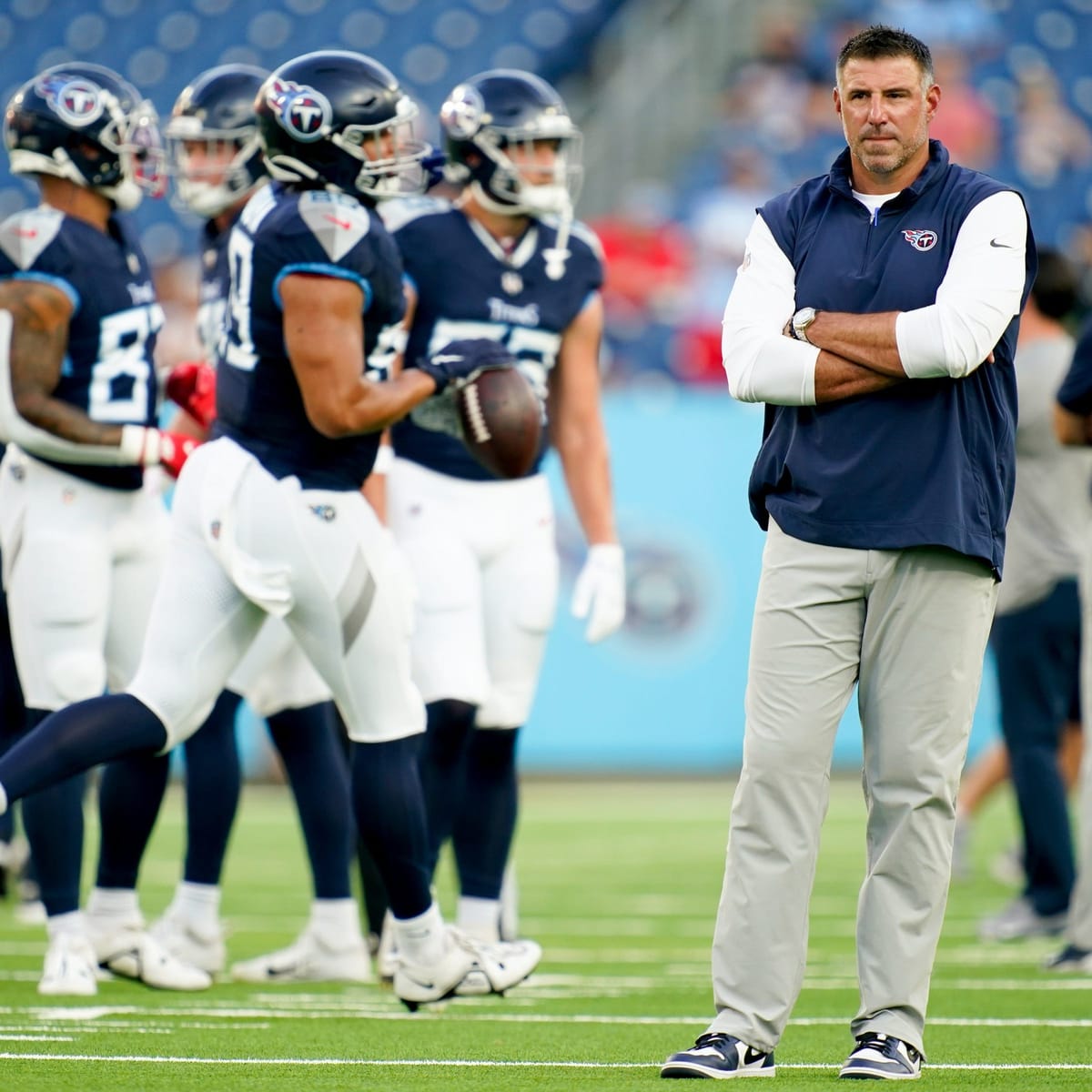 What was going on at Titans coach Mike Vrabel's house during NFL