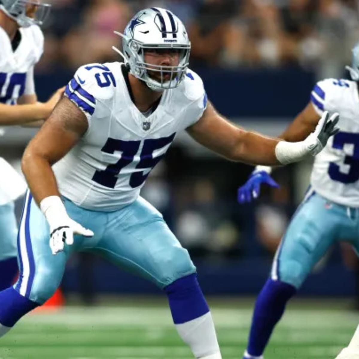 Dallas Cowboys offensive tackle Josh Ball (75) participates in drills at  the NFL football team's practice facility in Oxnard, Calif. Wednesday, Aug.  3, 2022. (AP Photo/Ashley Landis Stock Photo - Alamy