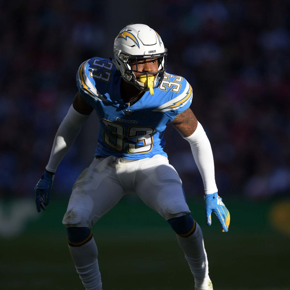 Los Angeles Chargers safety Derwin James Jr. (3) in action during