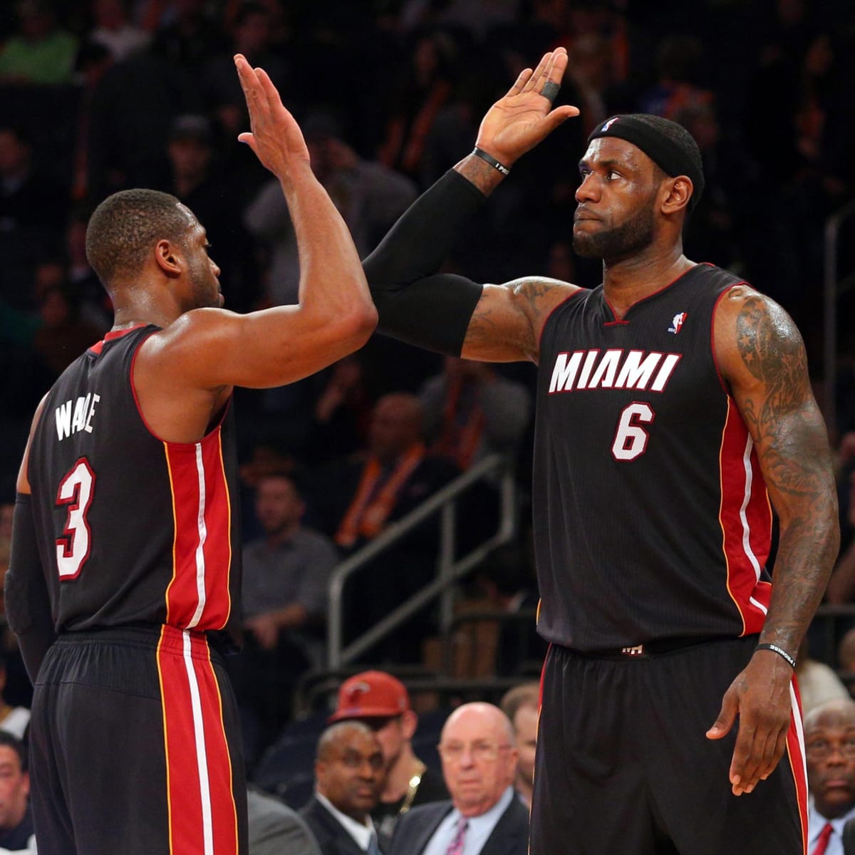 Miami Heat guard Dwyane Wade sets up on defense during second half