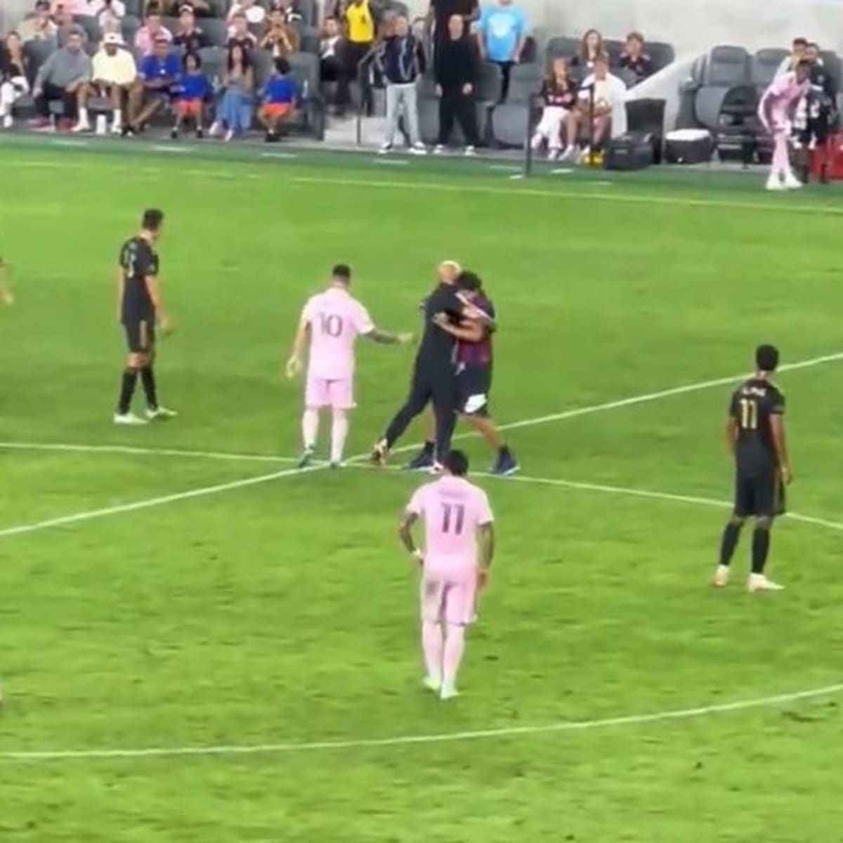 Slavia Prague defender goes wild after successfully tackling Messi