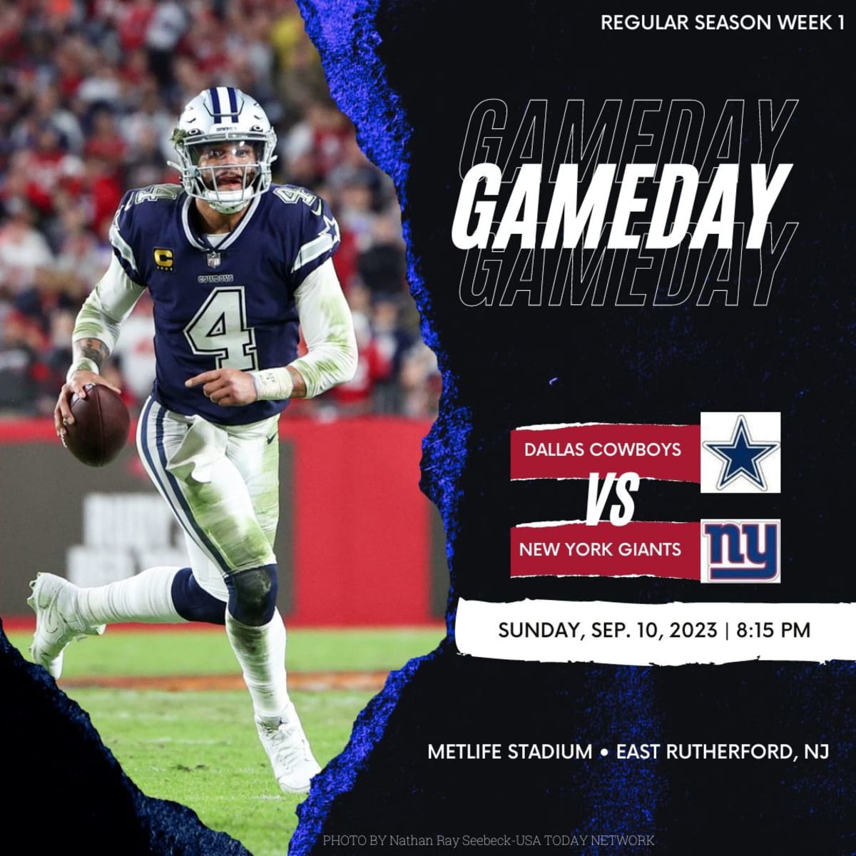 Cowboys-Giants live stream: How to watch Week 1 Sunday Night Football  online with start time, TV channel, odds - DraftKings Network