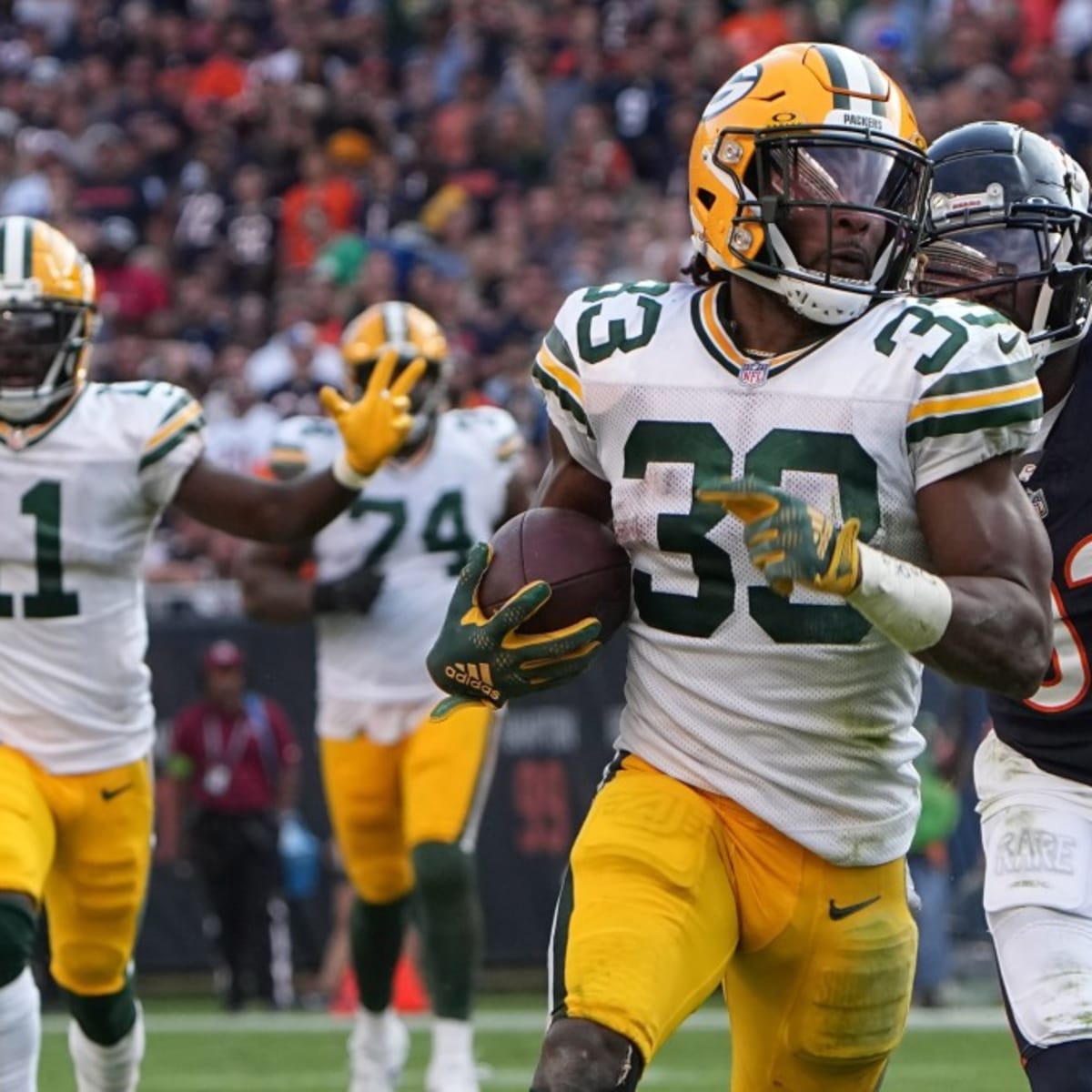 Packers Star Aaron Jones Dodges Bears and Perhaps a Hamstring Injury -  Sports Illustrated Green Bay Packers News, Analysis and More