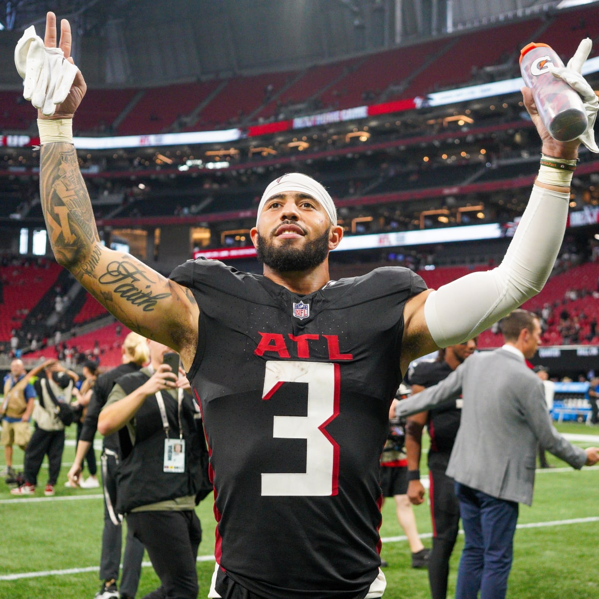 Falcons' Jessie Bates III after defeating the Panthers, 24-10