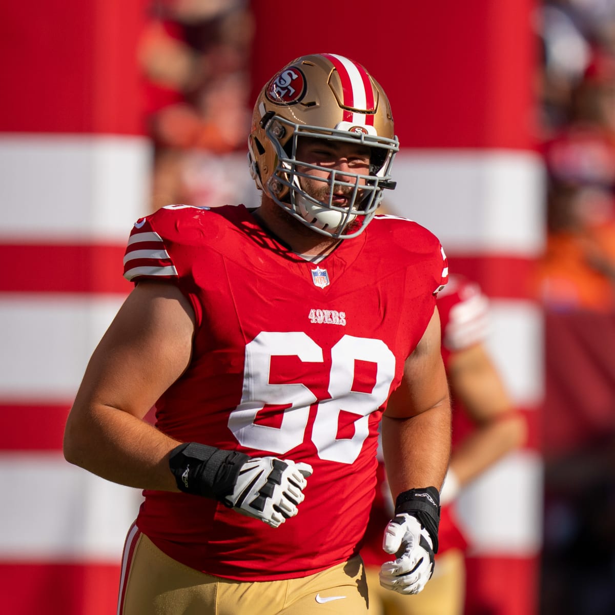 San Francisco 49ers offensive tackle Spencer Burford (74) takes