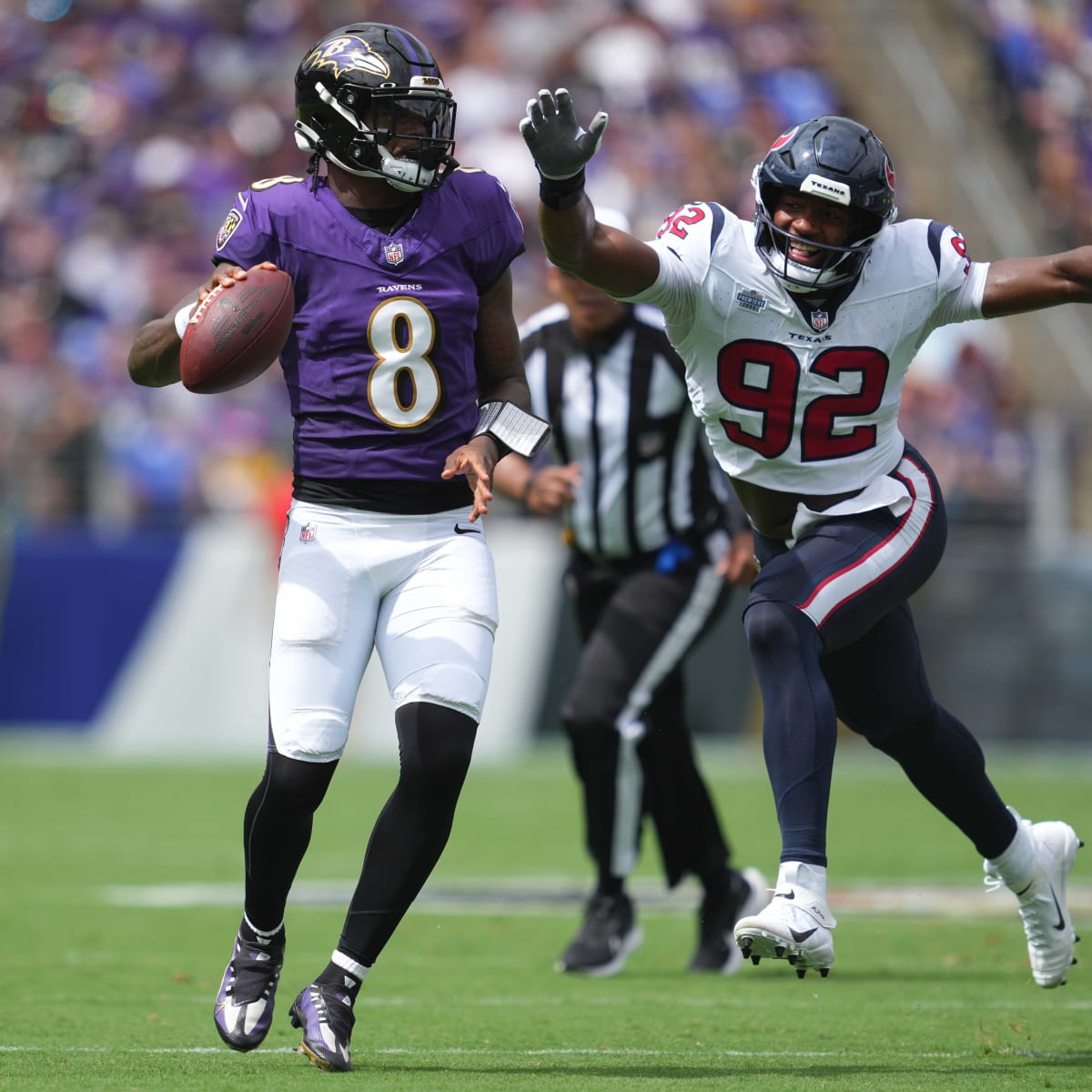 Lamar Jackson, Ravens run past Texans