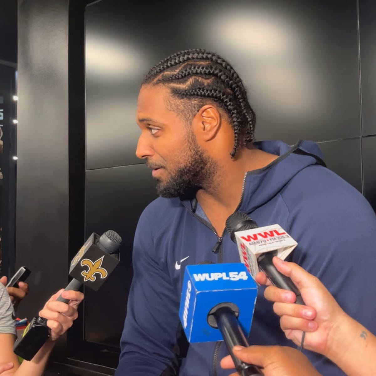 New Orleans Saints defensive end Carl Granderson (96) after an NFL football  game against the Atlanta Falcons, Sunday, Nov. 22, 2020, in New Orleans.  (AP Photo/Tyler Kaufman Stock Photo - Alamy