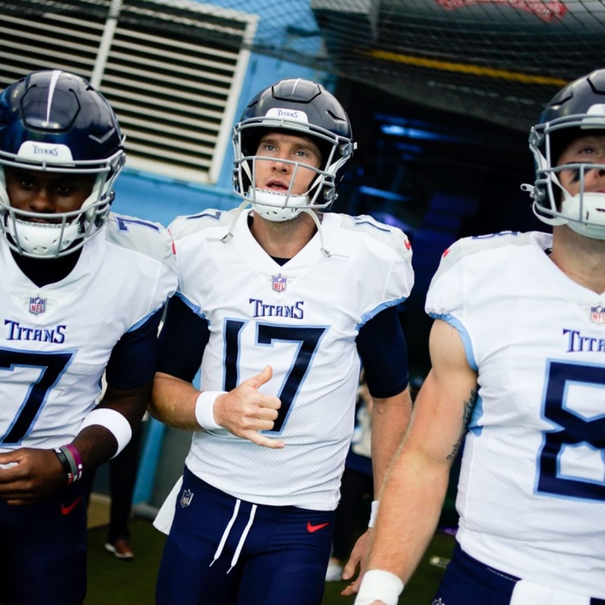 Tennessee Titans tight end Jonnu Smith #81 during an NFL football game  between the Los Angeles Chargers and the Tennessee Titans, Sunday, Oct. 20,  2019 in Nashville, Tenn. (Photo by Michael Zito/AP