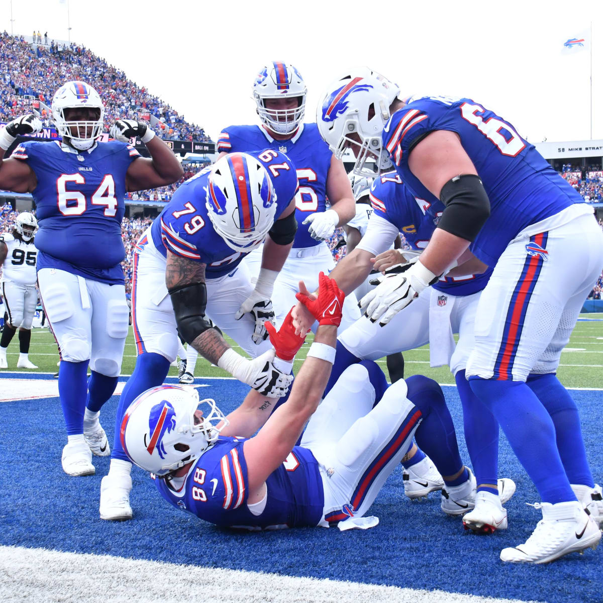 Josh Allen credits the offensive line in the Washington win