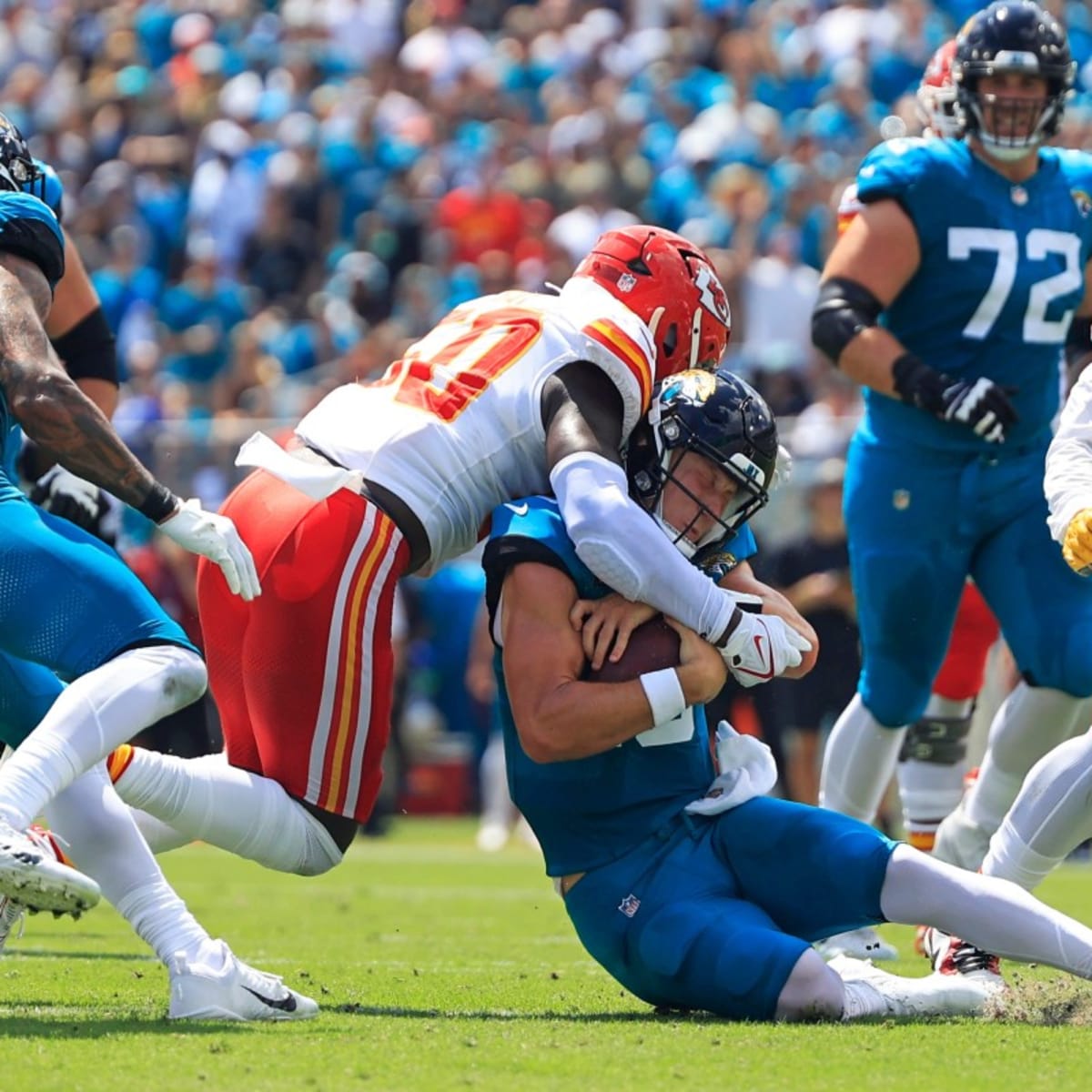 Trevor Lawrence's wild streak ends in brutal loss to Chiefs