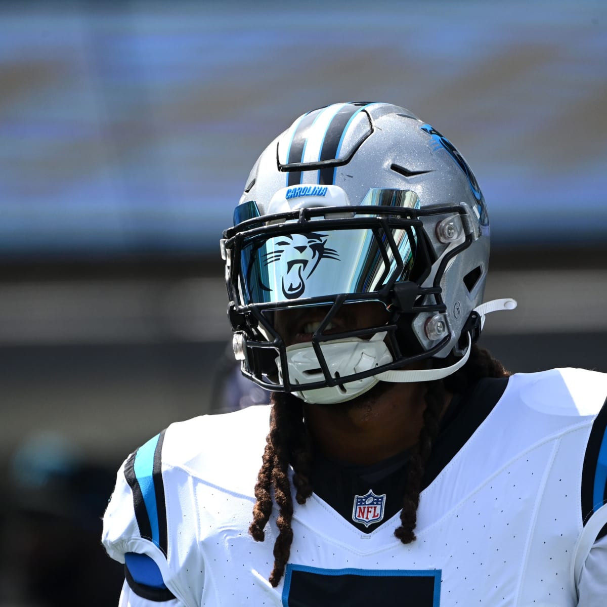 Carolina Panthers linebacker Shaq Thompson (7) on defense during