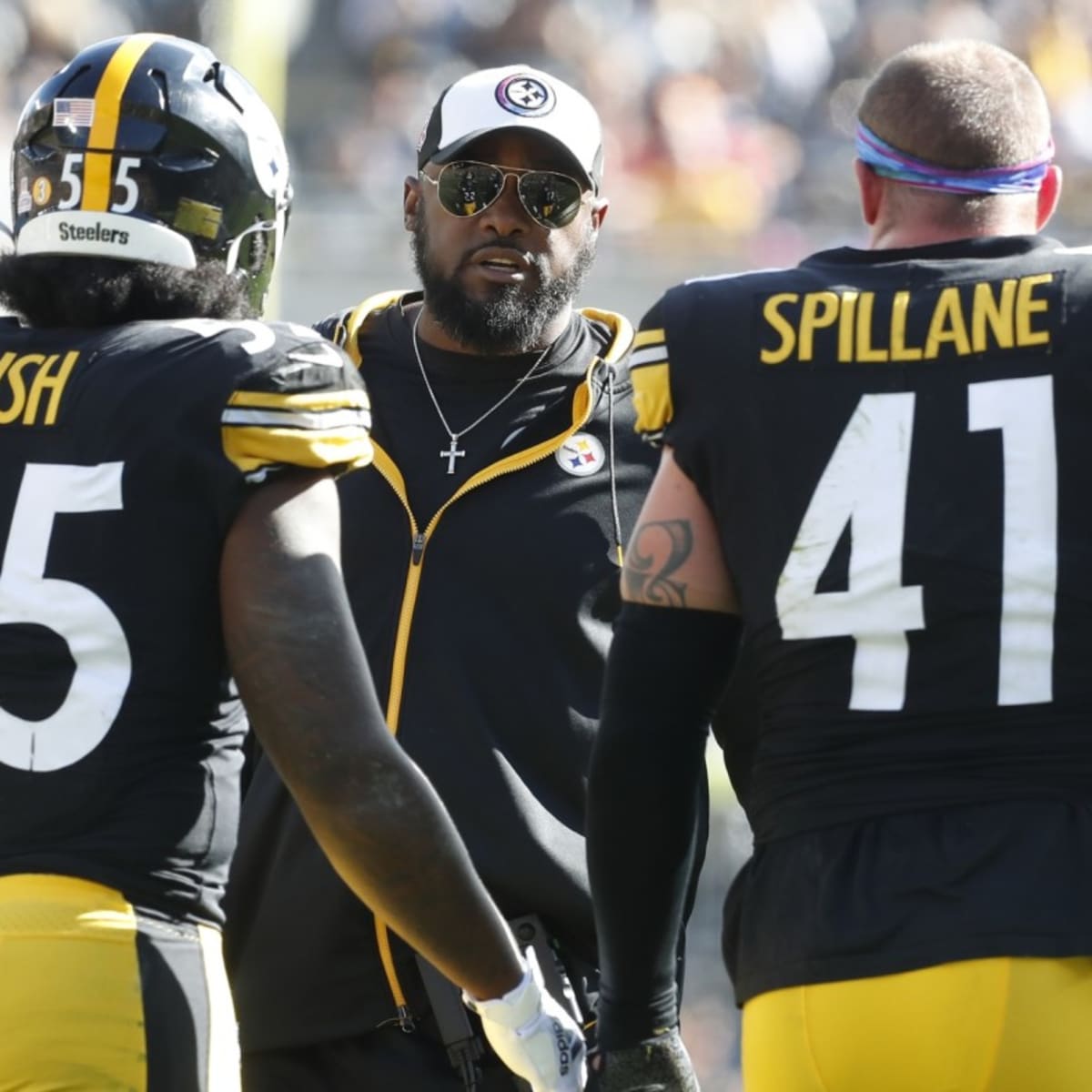 Pittsburgh Steelers inside linebacker Robert Spillane (41) tackles