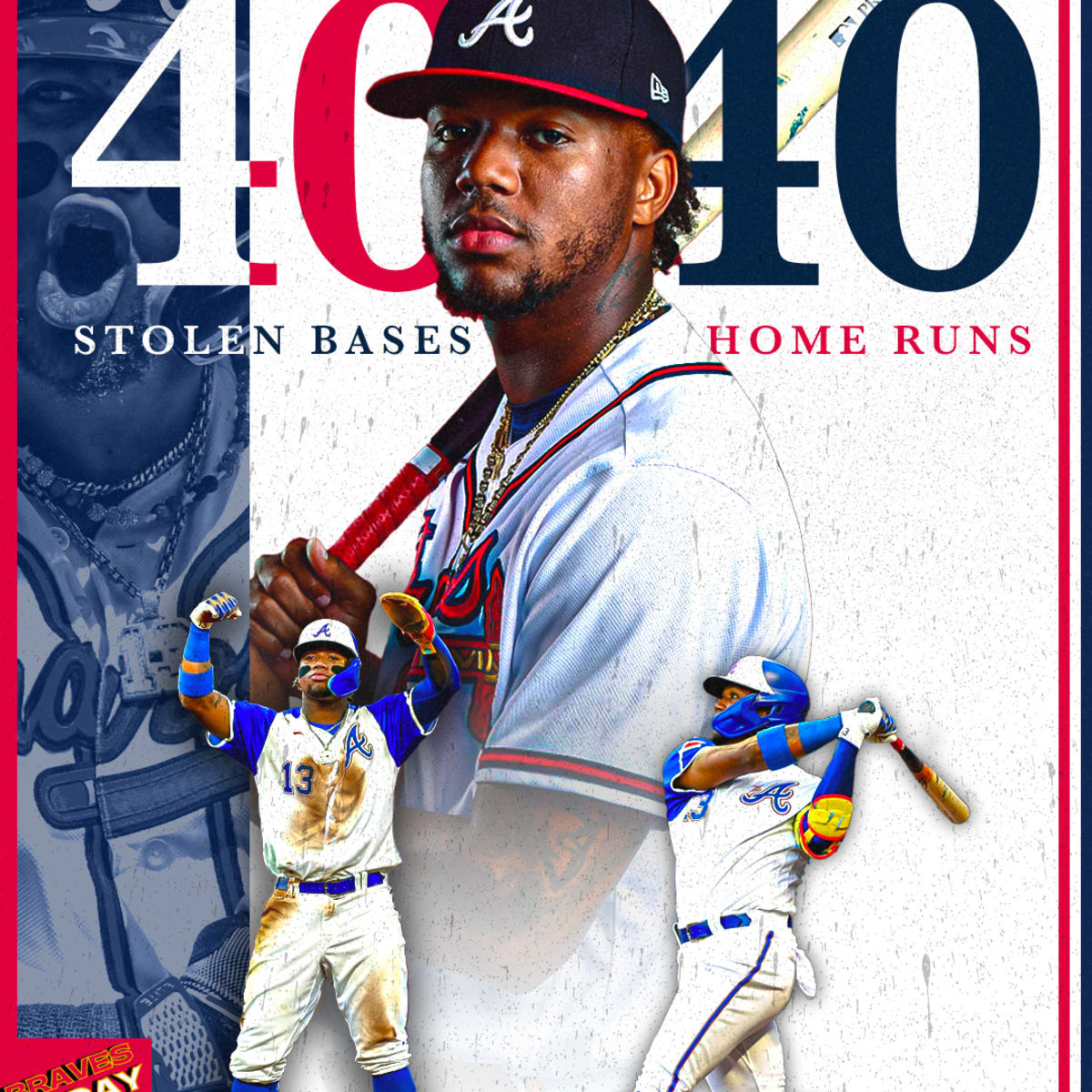 Official ronald Acuna Jr 40 Home Runs Atlanta Braves Poster shirt