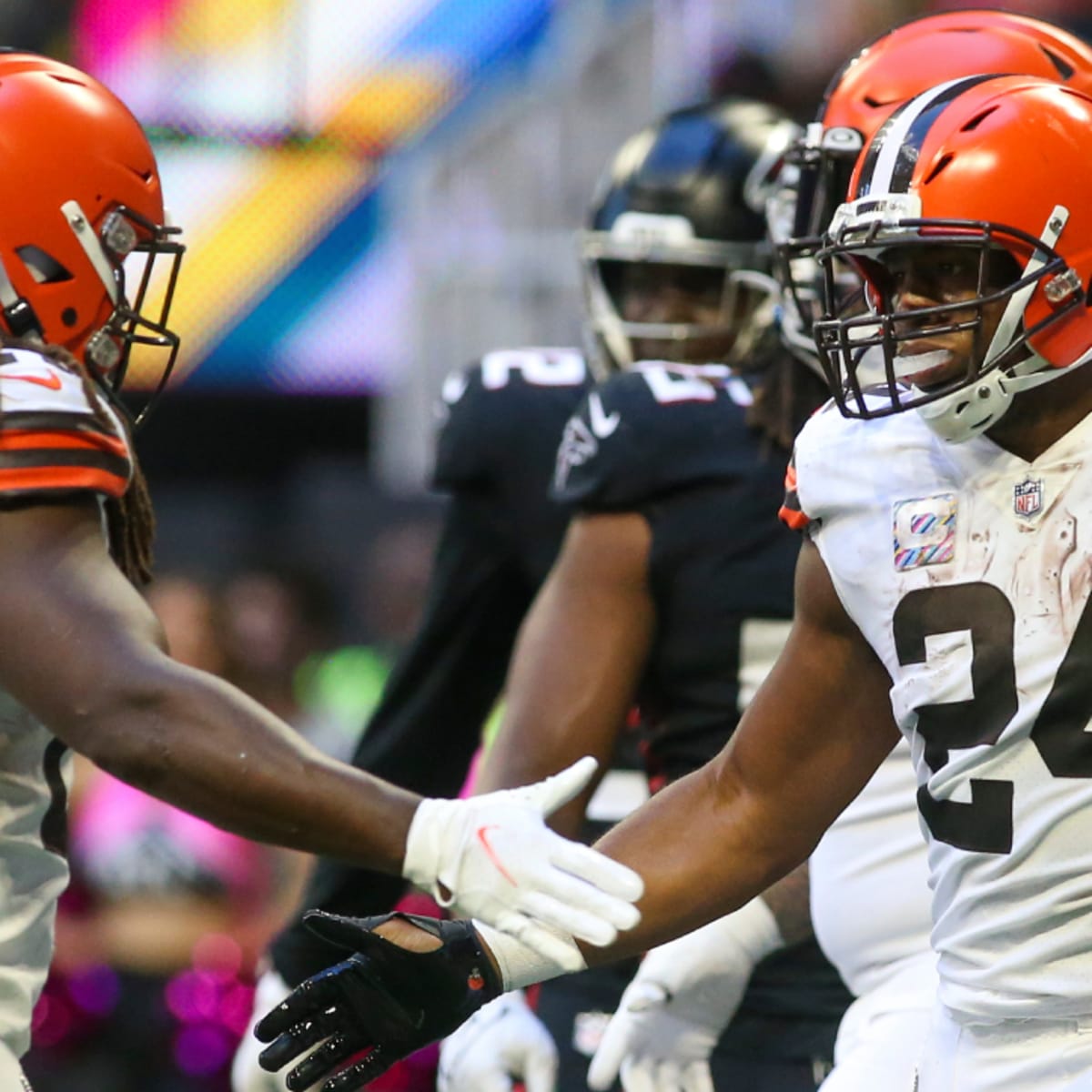 Cleveland Browns running backs Nick Chubb and Kareem Hunt vs