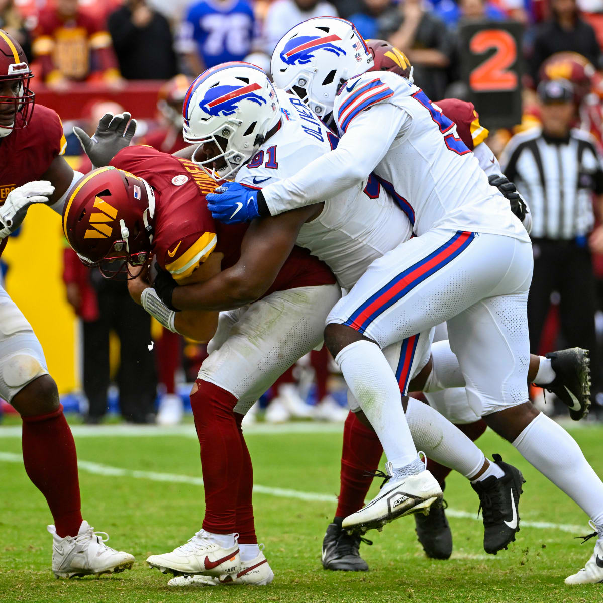 Can't-Miss Play: Pick-six TD! Buffalo Bills defensive end A.J. Epenesa  turns Bills' fourth INT of Washington Commanders quarterback Sam Howell  into score