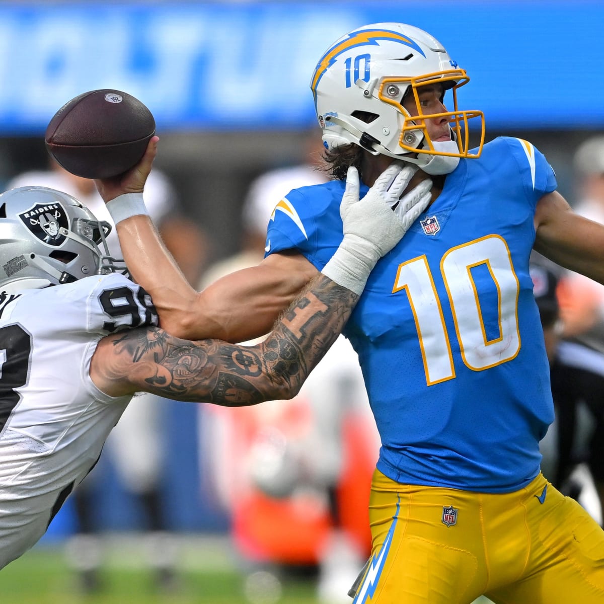 losangeleschargers #lasvegasraiders #sofistadium #game#1356, Sofi Stadium