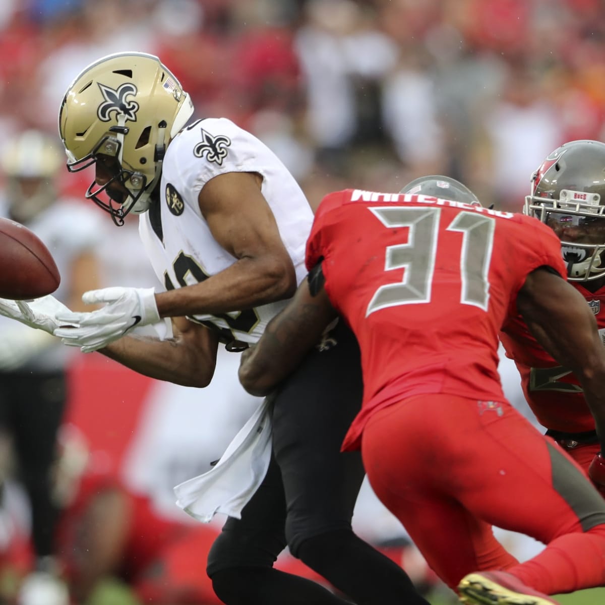 New Orleans Saints' Tre'Quan Smith in action during an NFL football game  against the New York Jets, Sunday, Dec. 12, 2021, in East Rutherford, N.J.  (AP Photo/Matt Rourke Stock Photo - Alamy