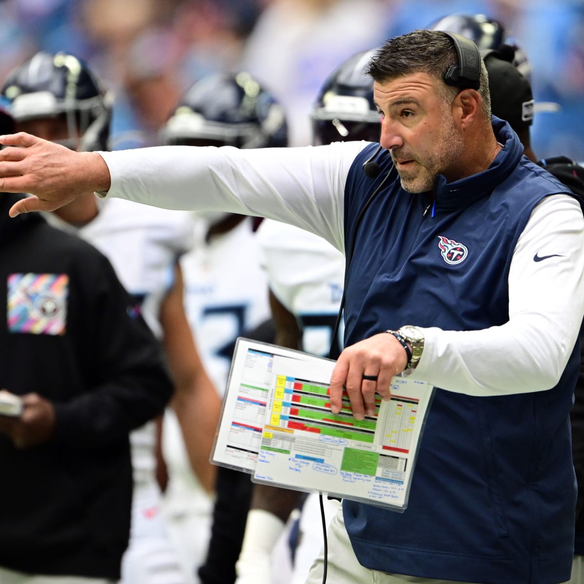 Tennessee Titans' Mike Vrabel reflects on pre-draft talk with Colts QB