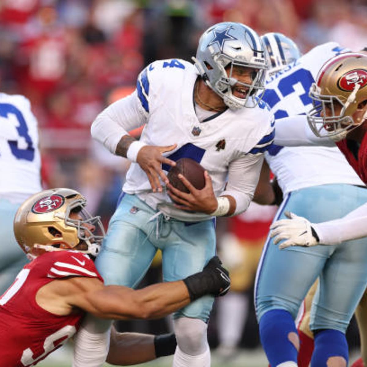 49ers' next game is at Levi's Sunday; opponent is either Bucs or Cowboys