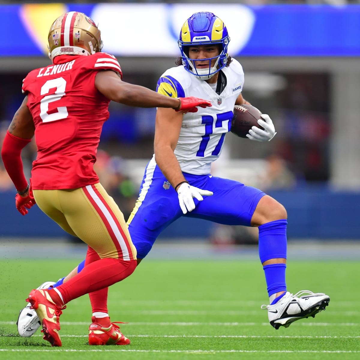 San Francisco 49ers cornerback Deommodore Lenoir (38) reacts after