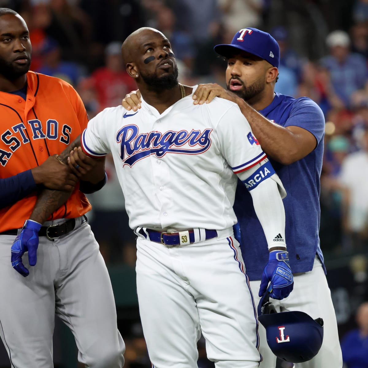 Rangers' Adolis Garcia Says HBP Not 'The Correct Way' for Astros to React  to HR, News, Scores, Highlights, Stats, and Rumors