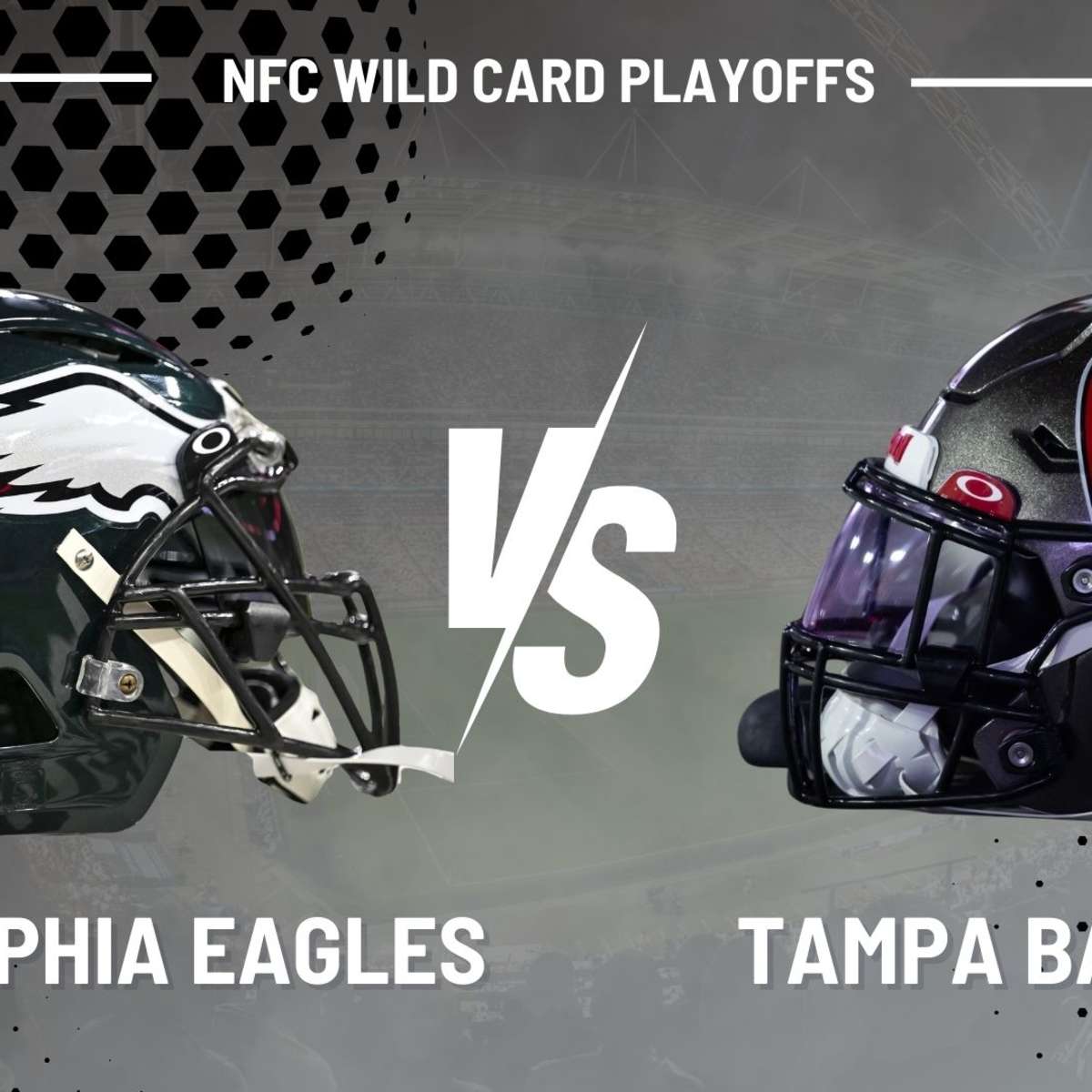 It's Eagles vs. Buccaneers in the NFC Wild Card Round on Monday, January  15th at 8 PM