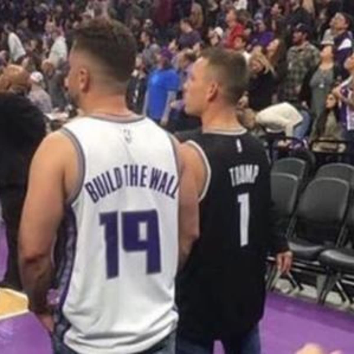 Sacramento Kings Fans Who Wore 'Build the Wall' Jerseys to Game