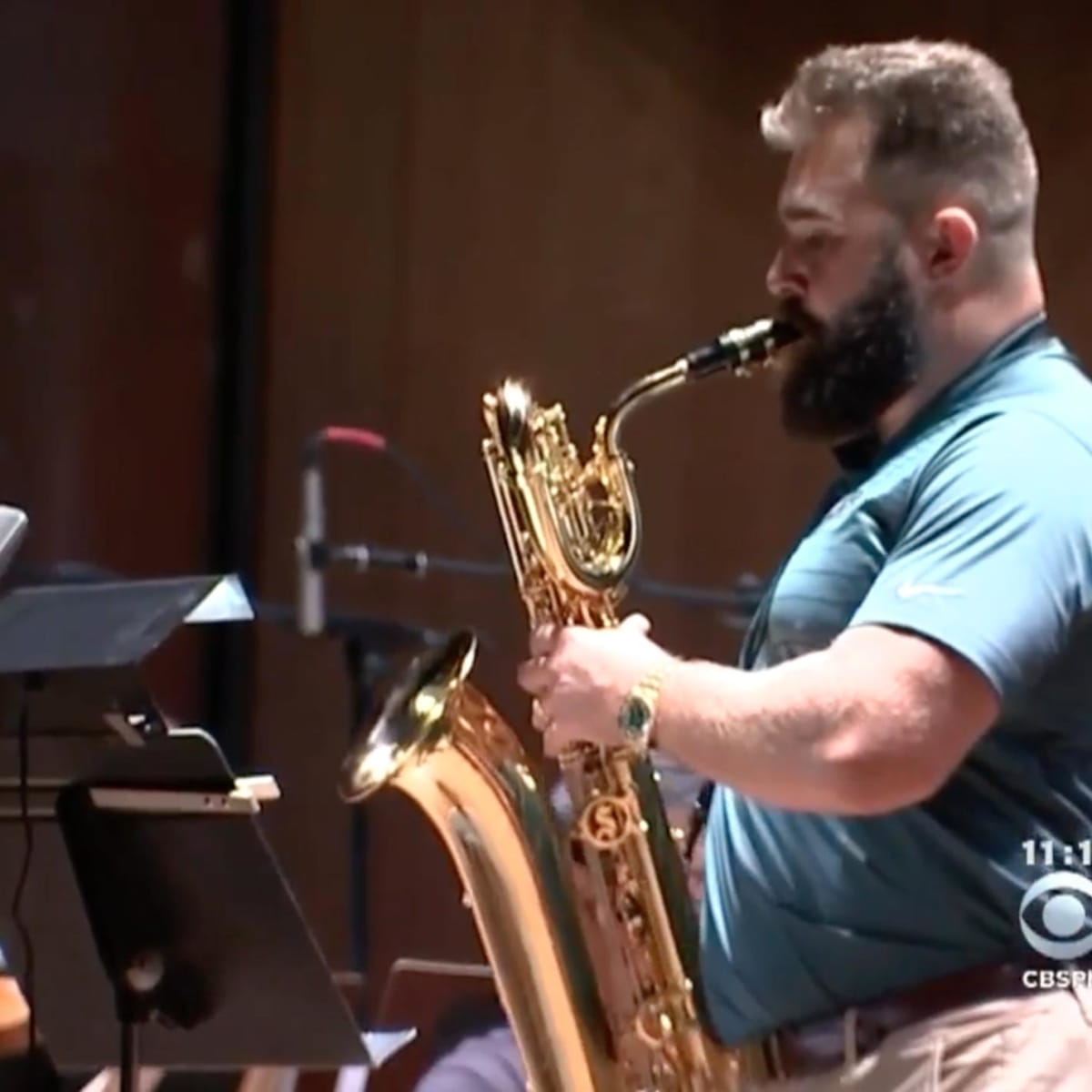 Jason Kelce plays saxophone with Philadelphia Orchestra (video) - Sports  Illustrated