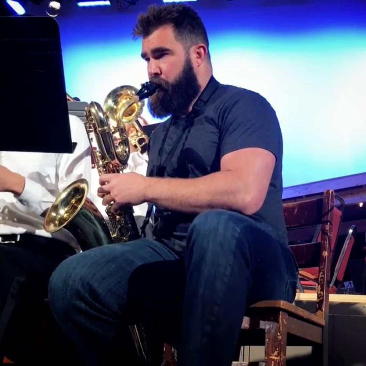 Jason Kelce is going to play the saxophone in his parade outfit